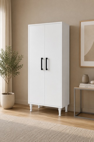 Renazzo %100 Mdf Çok Amaçlı Kiler Banyo Mutfak Dolabı Beyaz