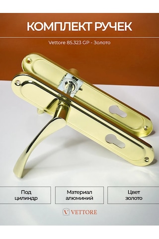 Vettore Altın Plakalı Kapı Kolu 218470057