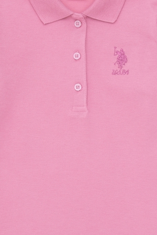 U.S. Polo Assn. Kız Çocuk Pembe Polo Yaka Basic Sweatshirt 50316836-VR167