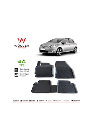 Toyota Uyumlu Auris Paspas 2007 - 2012 Arası 3D Havuzlu Wöller Paspas