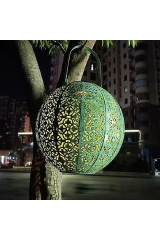 Dancemonkey Dış Mekan Demir Güneş Enerjili Bahçe Lambası, Çok Renkli Işıklar Çok Renkli