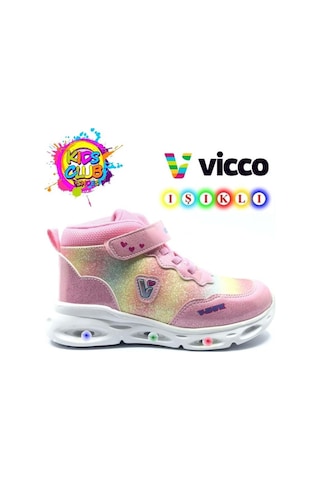 Vicco Poni 946.b25k.430 Anatomik Taban Işıklı Kız Çocuk Bot Pembe 22-25 Pembe