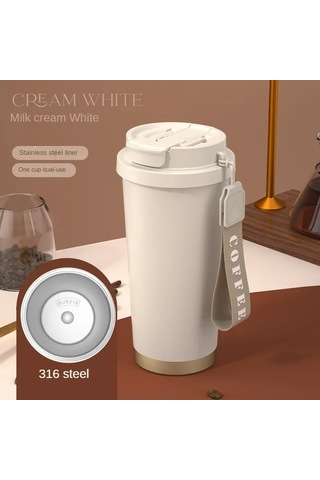 Büyük Kapasiteli Seramik Termoslar Yeniden Kullanılabilir Çift Diğer Beyaz
