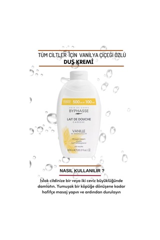 Byphasse Caresse Vanilya Çiçeği Özlü Kremli Duş Jeli 600 ML