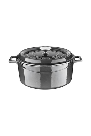 Lava Metal Premium Serisi - Döküm Yuvarlak Tencere, 28 Cm, Majolik Gri Genel
