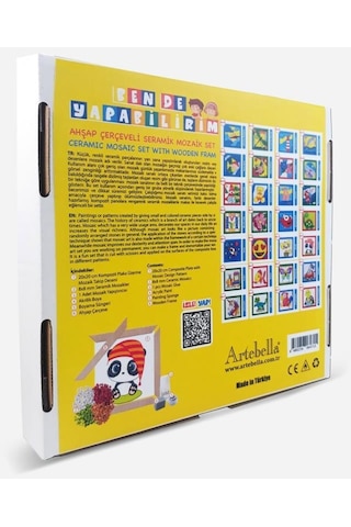 20 I Çocuk Ahşap Çerçeveli Seramik Mozaik Set 20x20 Cm