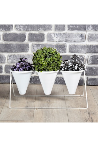 Fullreyon Vıpclass 3 Saksılı Metal Çiçek Standı - Saksılar Dahil - Vbb Diğer