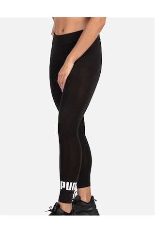 Puma Ess Logo Leggings - Kadın Siyah Spor Tayt - 586832 01 Siyah