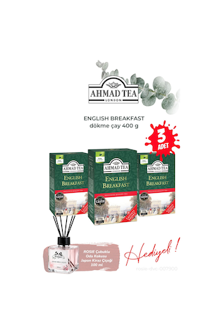 English Breakfast 3 Paket Dökme Çay 400 G Ve Oda Kokusu