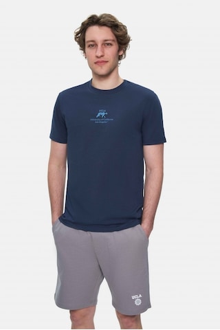 Ucla Fabıo Lacivert Bisiklet Yaka Baskılı Standard Fit Erkek Tshirt Lacivert