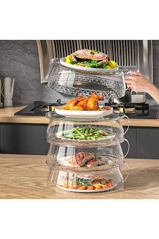 Springsun Şeffaf 5 Katmanlı Sebze Saklama Kabı - Piknik, Parti Ve Kamp İçin Pratik Çözüm Şeffaf