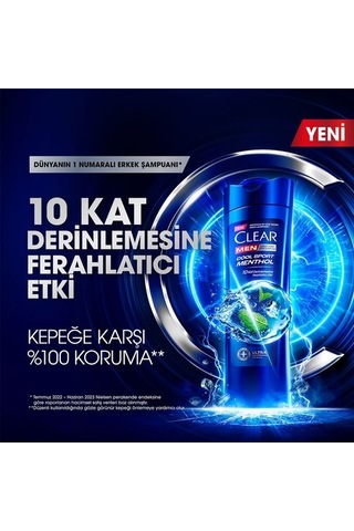 Clear Men Kepeğe Karşı Etkili Şampuan Cool Sport Menthol 350 Ml Yeni Ambalaj