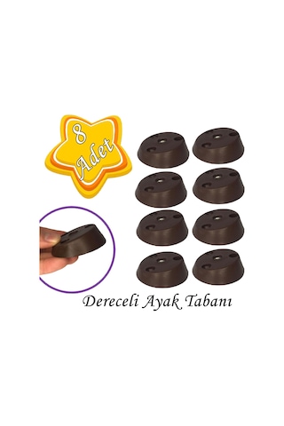 8 Adet Dereceli Ayak Tabanı Kahverengi Mobilya Masa Sehpa Ayağı Bağlantı Aparatı Açılı Plastik