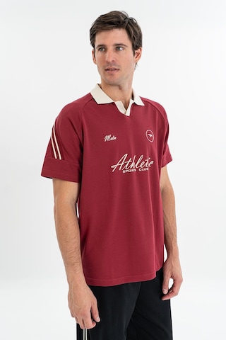Maraton Relax Erkek Apaç Yaka Bordo T-shirt Bordo