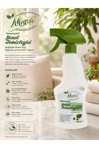 Bitkisel İçerikli Genel Temizleyici 750 Ml - %100 Vegan Çok Amaçlı Sprey Temizlik Sıvısı