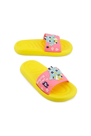 Gezer Yazlık  Eva Islak Zemine Uygun Banyo Havuz Kız Çocuk Plaj Terlik Sarı