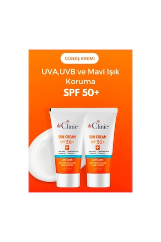 Dr.clinic Spf 50+ Güneş Koruyucu Krem 50 Ml - 2 Adet Dr.clinic Spf 50+ Güneş Koruyucu Krem 50 Ml - 2 Adet