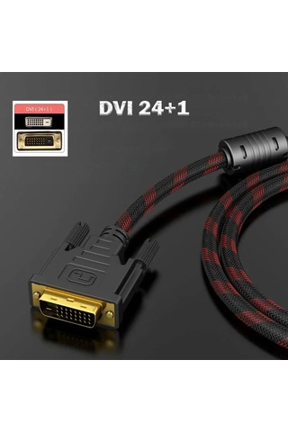 Dvı 24+1erkek Erkek Örgülü Kablo Dvi D 1080p Görüntü Kablosu 5m 5 Metre