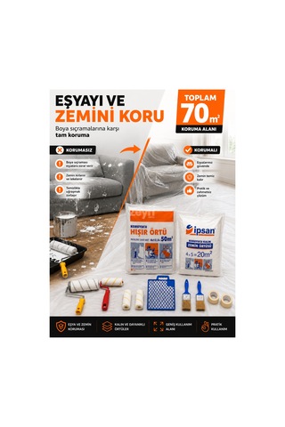 10 Parça Komple Boya Badana Seti Rulo, Kestirme Fırçaları Ve Bantları, Izgara Ve Koruma Örtüsü Yedek Rulo