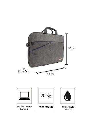 Vegmann Av6900 Gri  15.6 Inç Uyumlu Laptop Evrak Çantası Gri