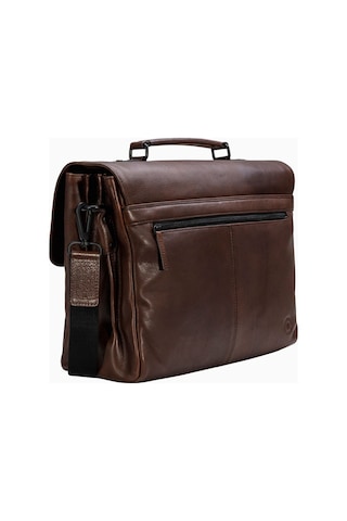 Farmhood Memphis Deri Xxl Evrak Çantası, 3 Bölmeli, 39 Cm, Yüksek Kaliteli Hakiki Deri Koyu Kahverengi