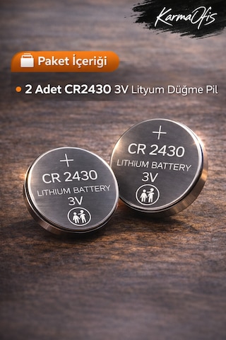 Cr2430 3v Lityum Düğme Pil 2 Li Paket Araç Kumandası, Sensör, Tartı Ve Elektronik Cihaz Pili