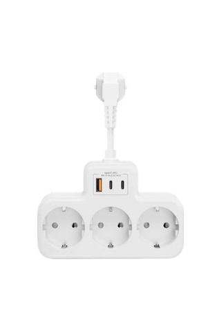 Duvar Tipi Priz Çoğaltıcı, 3 Soket, 2 Type-c Ve 1 Usb, 16a, 3680w, Çocuk Güvenlikli 0