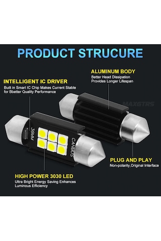 Plt 31MM Sofit Led Canbus C10W Tip Tavan Ve Plaka Led Ampul