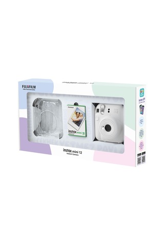 Fujifilm Instax Mini 12 Fotoğraf Makinesi + 10'lu Film + Pleksi Kılıf Beyaz