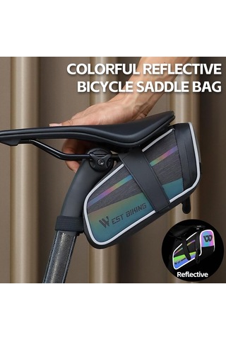 Bisiklet Sele Tüp Çanta Su Geçirmez Bisiklet Koltuklar Altında Çanta Büyük Kapasiteli Bisiklet Saklama Çantası Hızlı Siyah