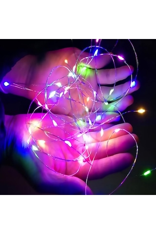 48 Adet Yüksek Kalite 1.5 Metre Pilli Renkli Led Işık Hızlı Yavaş Sabit Pil Dahil Renkli Peri Led