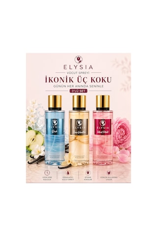 Elysıa Rush & Bare Vanilla & Velvet Petals 3 Lü Kadın Vücut Spreyi Seti 250 Ml X3