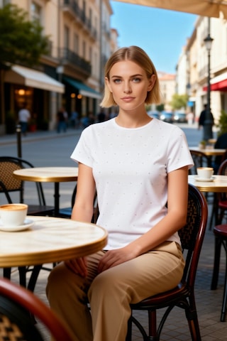 Benerly Kadın T Shirt Bisiklet Yaka Kısa Kol Fitted Kalıp Asimetrik Kesim Beyaz