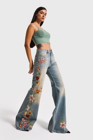 Itsbasic Kadın T.kot Rengi 4s6-32 Flare Fit Elastan Kumaş Özel Nakış Detaylı Tasarım Denim Jean