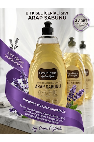 Foşurfoşur By Cem Özkök Lavanta Kokulu Bitkisel Sıvı Arap Sabunu 3 x 750 ML