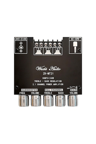 Zk-mt21 2x50w + 100w Bluetooth 5.0 2.1 Kanal Amfi Modülü
