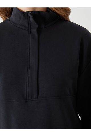 Lcwaıkıkı Classic Siyah Dik Yaka Kadın Sweatshirt
