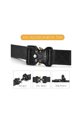 Single Sword Kobra Kemer 125 Cm X 3.8 Cm - Taktik Outdoor Ve Koruma Pantolon Kemeri Siyah
