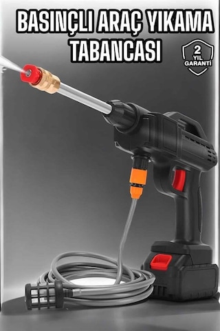 Flzdgnkr Şarjlı Oto Yıkama Tabancası Su Basınçlı Hazneli Batlı