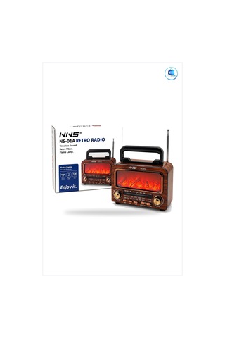 Nostaljik Radyo Şömineli Retro Hoparlör Bluetooth Am Fm Sw Usb Ty