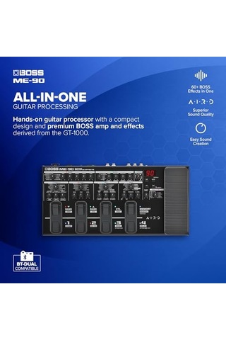 Me-90 Gitar Çoklu Efektler 11 Aird Amp Modeli 60 Gt-1000 Efekt 8 Ayak Düğmesi Ve Yenilenmiş Expression Pedalı