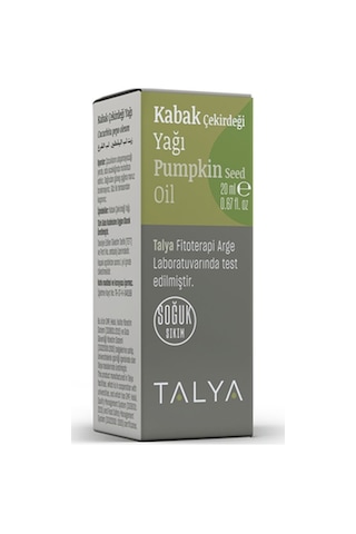 Talya Soğuk Sıkım %100 Saf ve Doğal Kabak Çekirdeği Yağı 20 ML