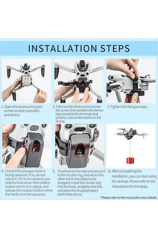 Startrc 1130119 Djı Mini 4 Pro Drone Throne Airdrop Yük Taşıma Taşımacılığı Cihazı İçin Hafif Duyarlı Bırakma Sistemi, Yerleşik Pil