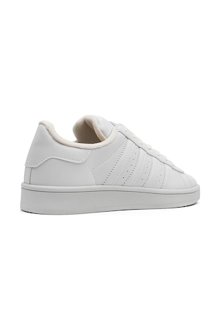 Unisex Günlük Spor Ayakkabı Kaymaz Yumuşak Taban Rahat Bağcıklı Sneaker 473 Beyaz