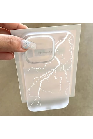 Fochsia iPhone Uyumlu 11 Pro Max Mat Yarı Saydam Yıldırım Desenli Silikon Kılıf