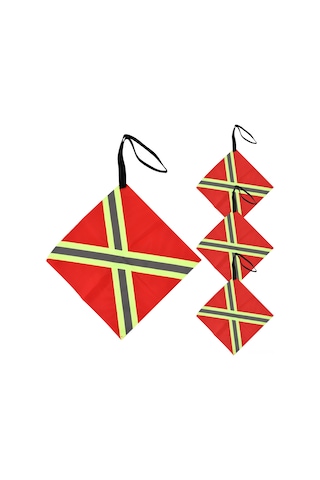 Mufunye 4 Adet 30x30cm Oxford Kumaş Kayak Bayrağı, Yansıtıcı Çizgili, Görünürlüğü Artırıcı, X Tipi Kare Desenli