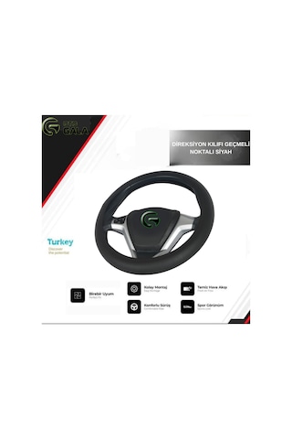 Direksiyon Kılıfı Geçmeli Minibus 42 Cm Noktalı Siyah Siyah