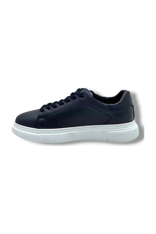 Cakgo 414-26 Hakiki Deri Anatomik Bağcıklı Erkek Sneaker Lacivert Beyaz