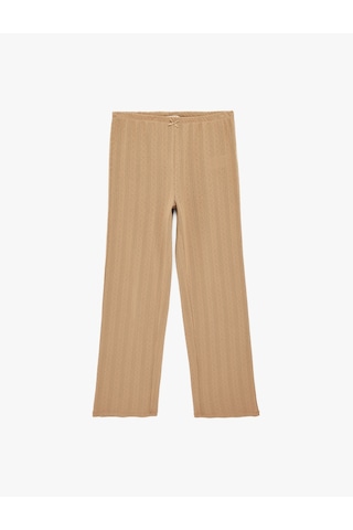 Koton Pamuklu Slim Fit Beli Bağcıklı Pijama Altı Vizon 6slk40065mk Vizon