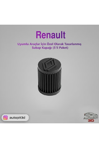 Renault Araçlar İçin Özel Olarak Tasarlanmış Lastik Subap Kapağı 5'li Paket